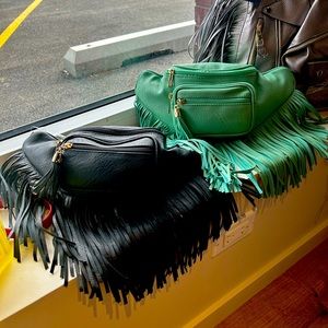 Fabulous Black Fringe Cross Body Bag or Waist Pack